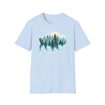 Bison Pine Forest Double Exposure