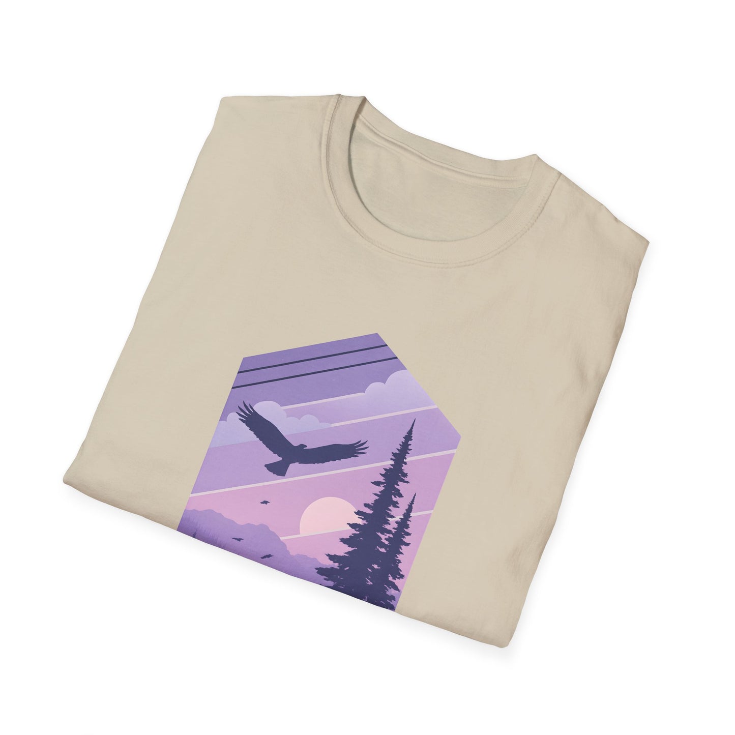 Soaring Eagle Over Purple Pines T-shirt