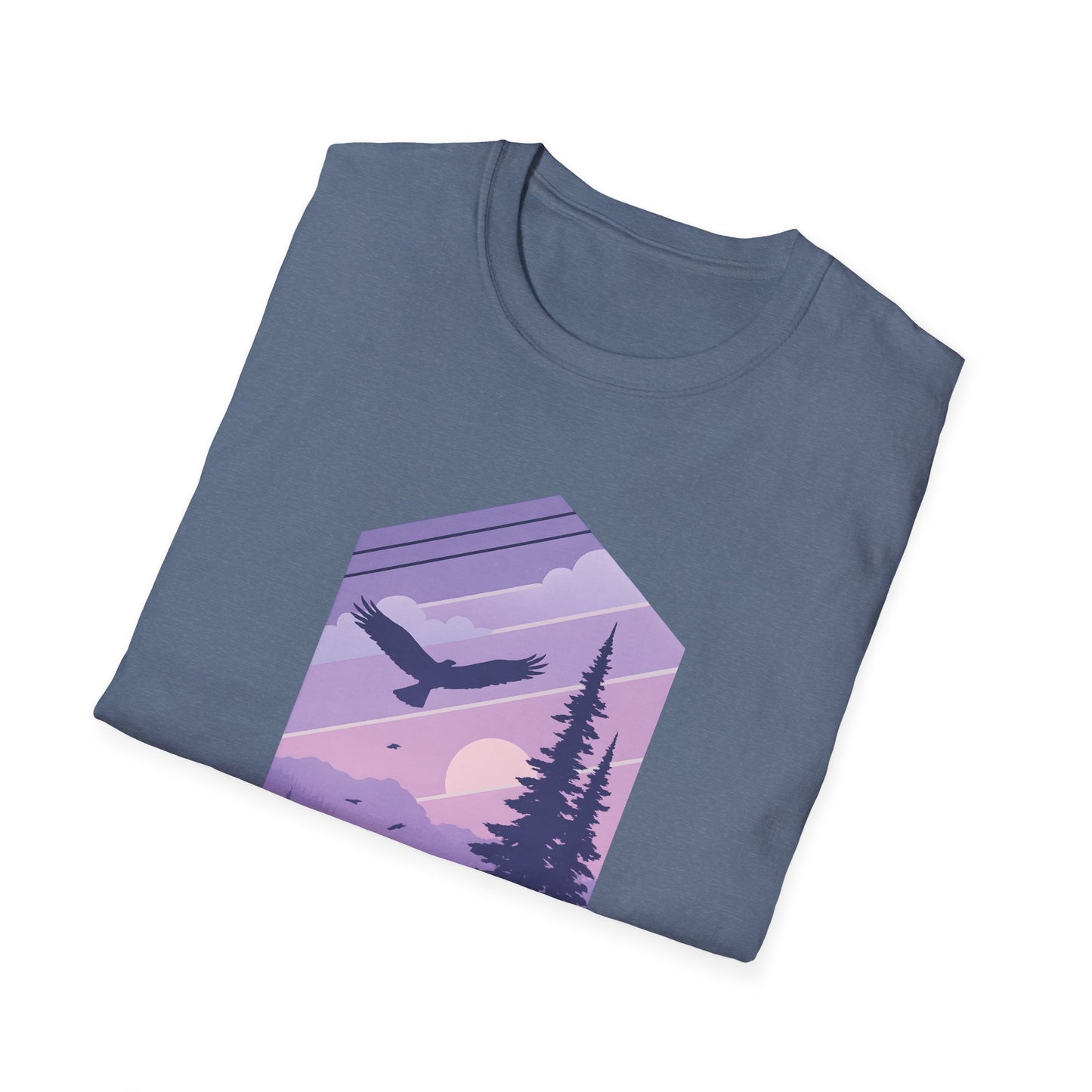Soaring Eagle Over Purple Pines T-shirt