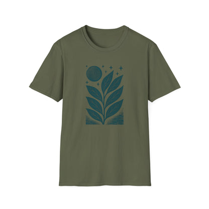 Celestial Leaves Under Moon Glow T-shirt