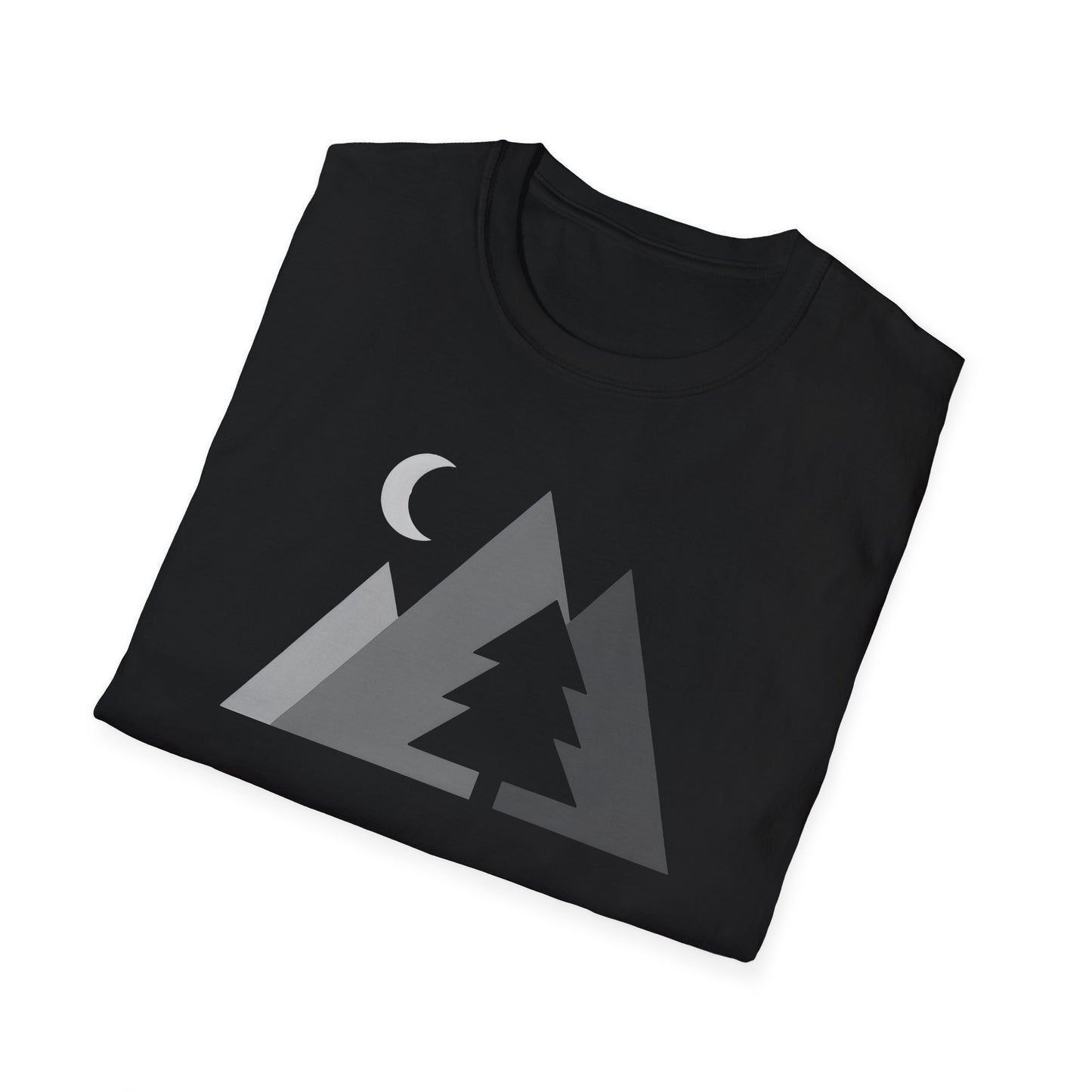 Greyscale Geometric Mountains T-shirt