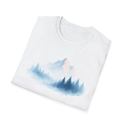 Misty Mountain Sunrise Watercolor T-shirt