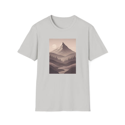 Layered Valley Greyscale Landscape T-shirt
