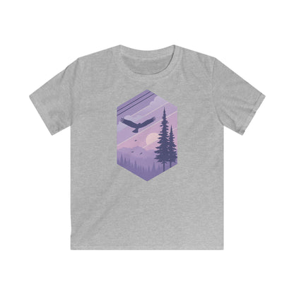 Children’s Soaring Eagle Over Purple Pines T-shirt
