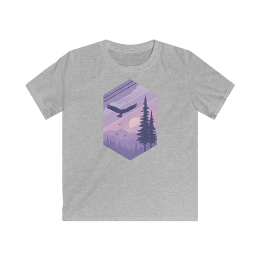 Children’s Soaring Eagle Over Purple Pines T-shirt