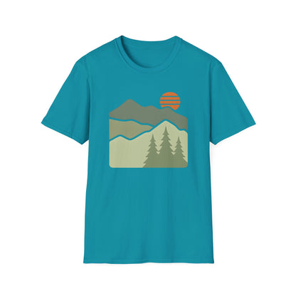 Striped Sun Over Mountain Layers T-shirt
