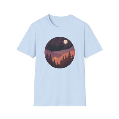 Sun Moon Layered Landscape T-shirt