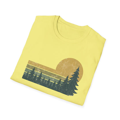 Retro Sunset Over Pines T-shirt