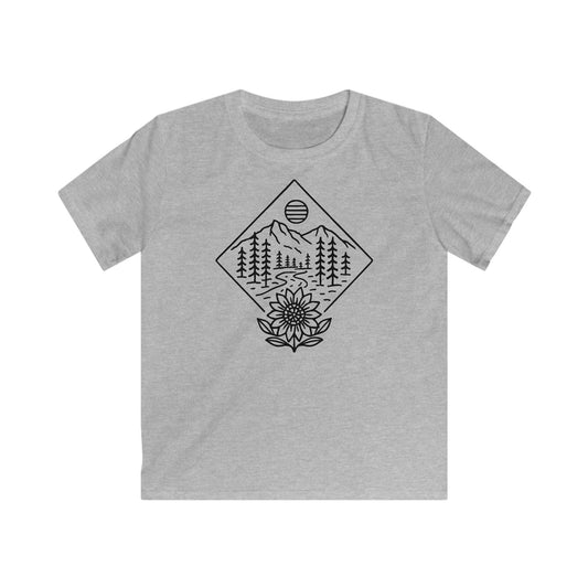Children’s Sun Over Sunflower Landscape T-shirt