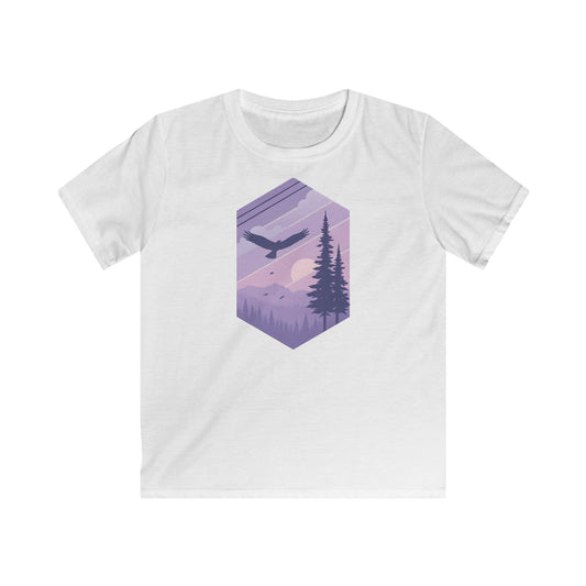 Children’s Soaring Eagle Over Purple Pines T-shirt