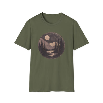 Vintage Moonlit Mountain Valley T-shirt