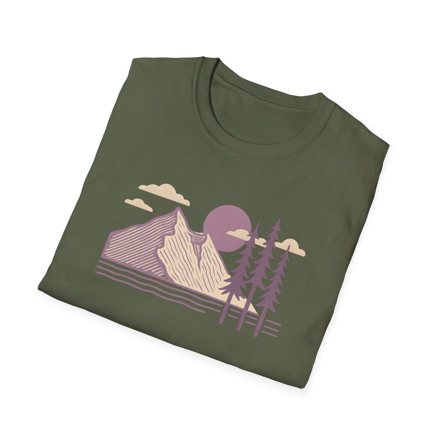 Minimalist Lavender Mountain Sunset T-shirt