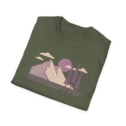 Minimalist Lavender Mountain Sunset T-shirt