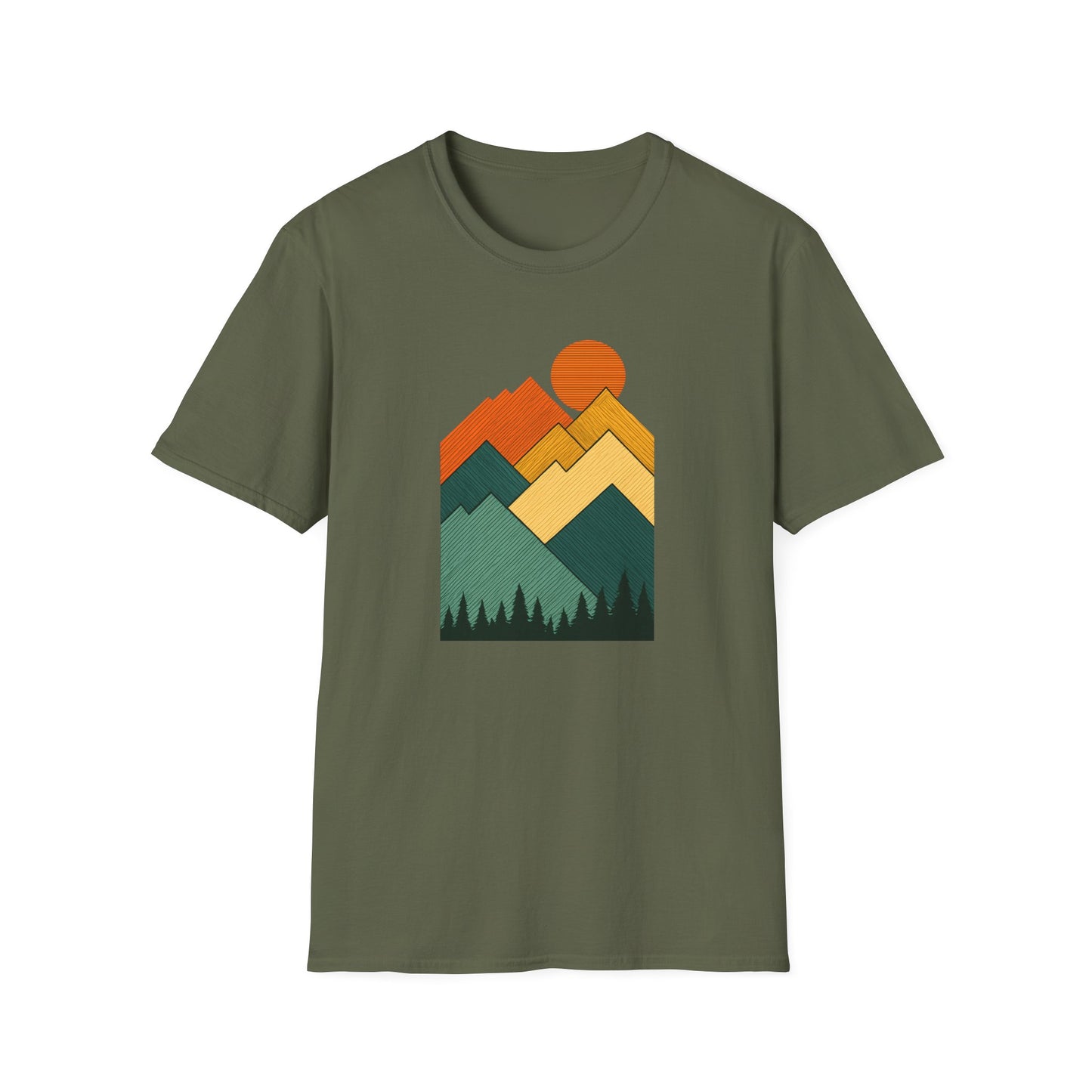 Sunset Over Lined Mountains T-shirt