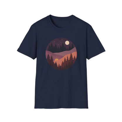 Sun Moon Layered Landscape T-shirt