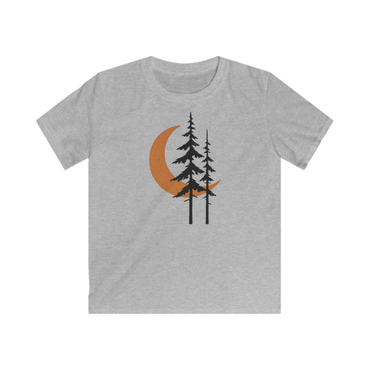 Children's Minimalist Pines Beneath The Moon T-shirt