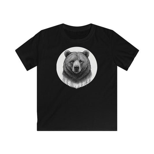 Children's Moonlit Grizzly Portrait T-shirt