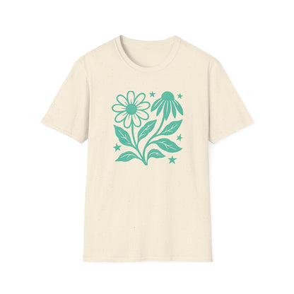 Flowers Under The Stars Ink Print T-shirt