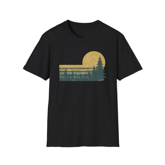 Retro Sunset Over Pines T-shirt