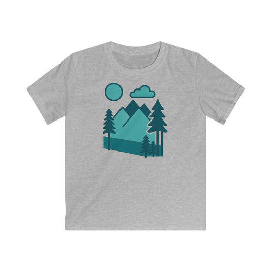 Children's Minimalist Blues Landscape T-shirt