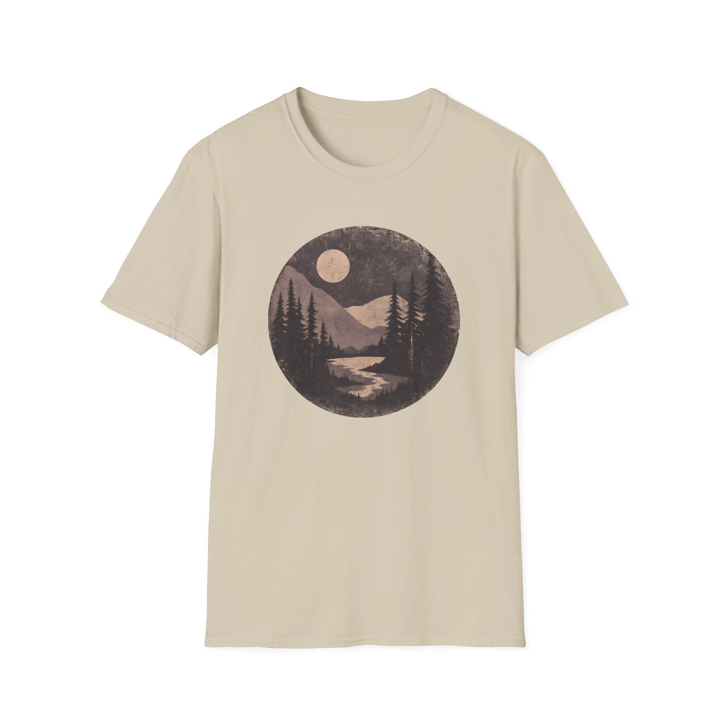 Vintage Moonlit Mountain Valley T-shirt