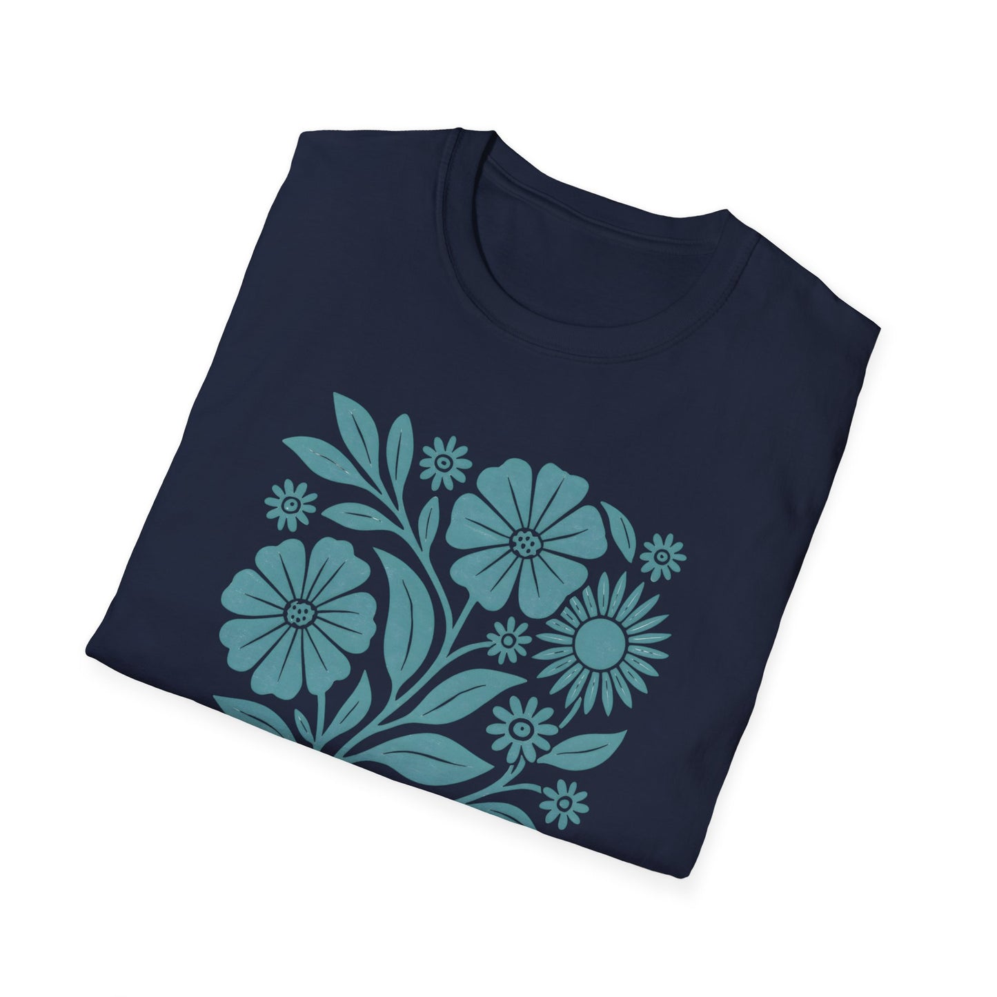 Flower Gathering Ink Print T-shirt