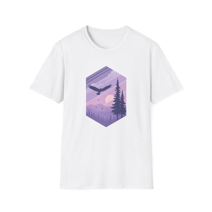 Soaring Eagle Over Purple Pines T-shirt