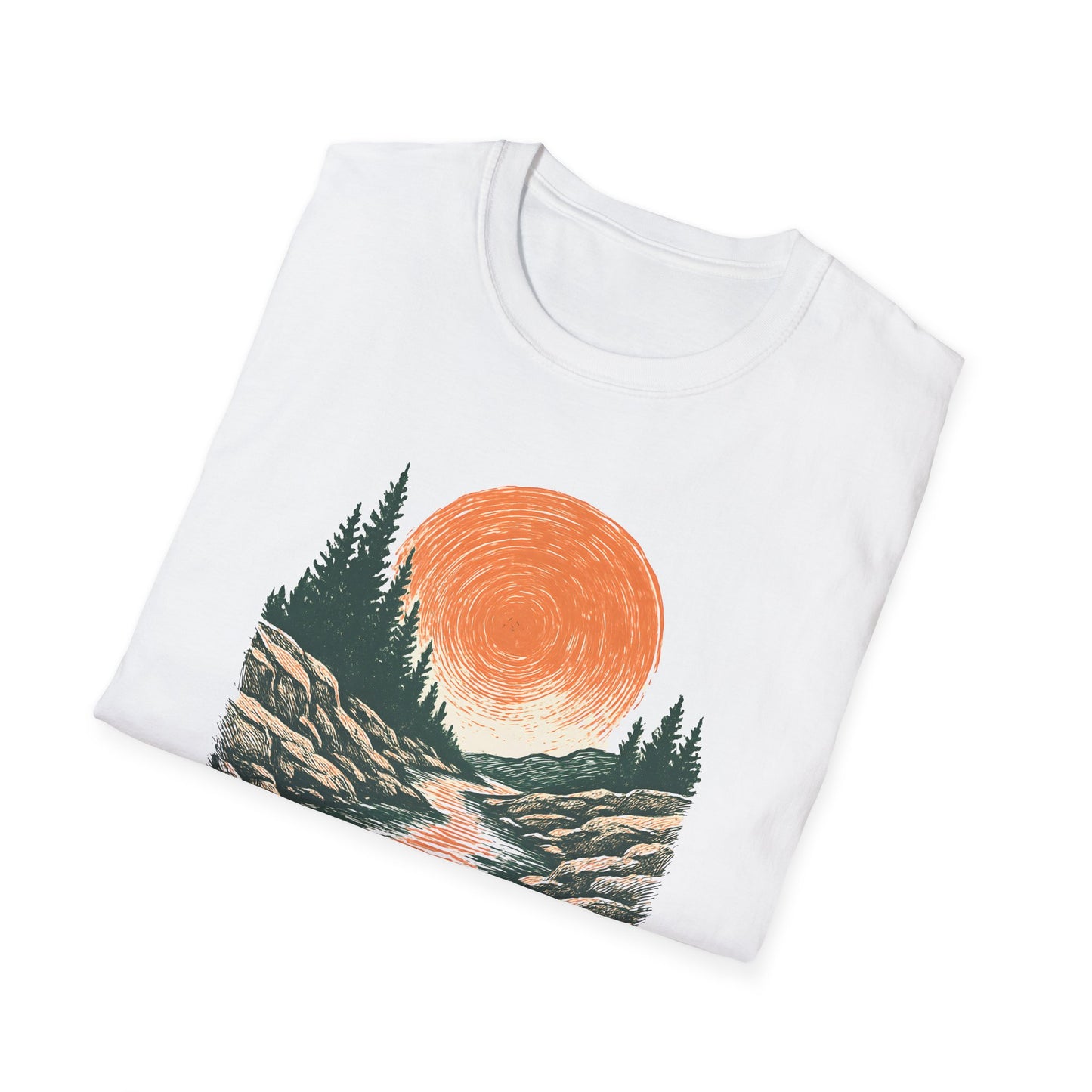 Vintage Sunset Over River T-shirt