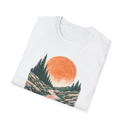 Vintage Sunset Over River T-shirt