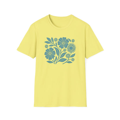 Flower Gathering Ink Print T-shirt