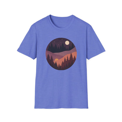 Sun Moon Layered Landscape T-shirt