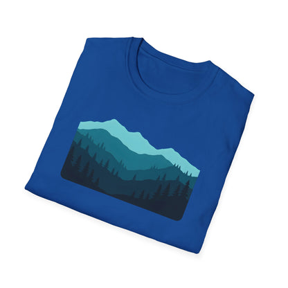 Layered Teal Mountain Landscape T-shirt