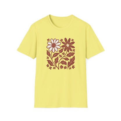 Maroon Flower Friends T-shirt