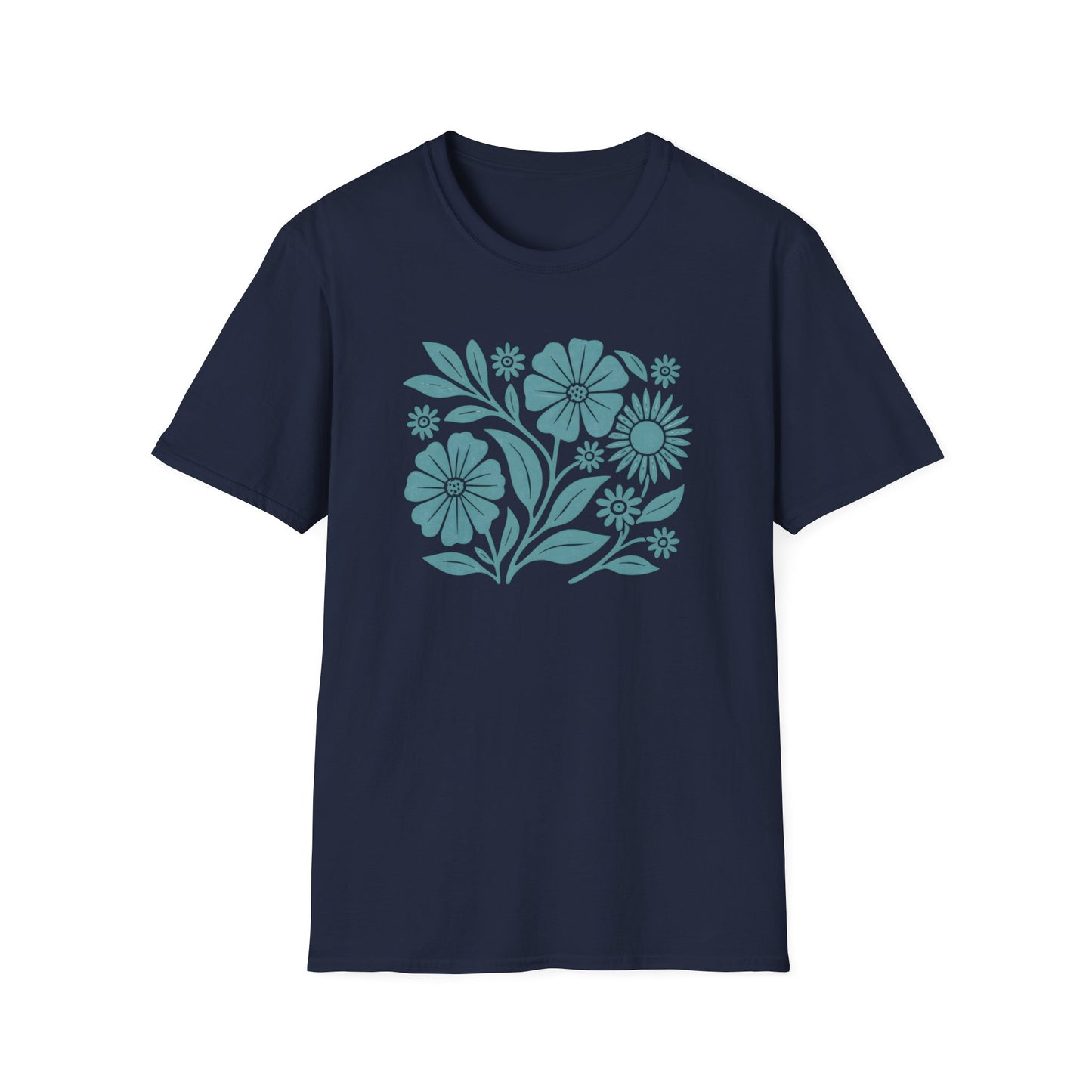 Flower Gathering Ink Print T-shirt