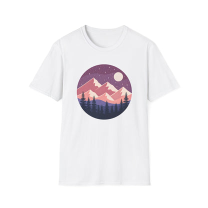 Purple Night Sky Over Mountains T-shirt