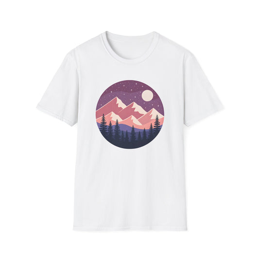 Purple Night Sky Over Mountains T-shirt