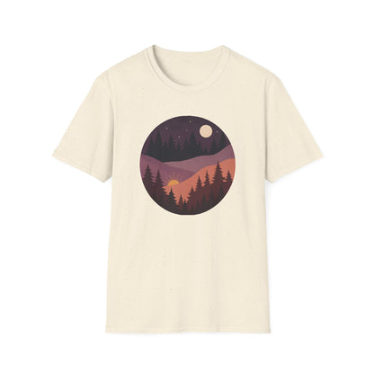 Sun Moon Layered Landscape T-shirt