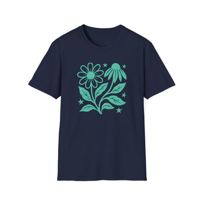 Flowers Under The Stars Ink Print T-shirt