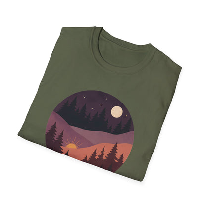 Sun Moon Layered Landscape T-shirt