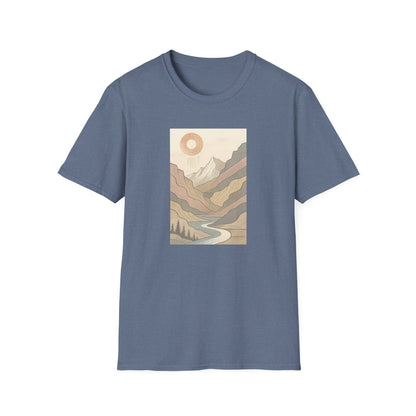 Deep Sun Over Geometrical Mountain Valley T-shirt