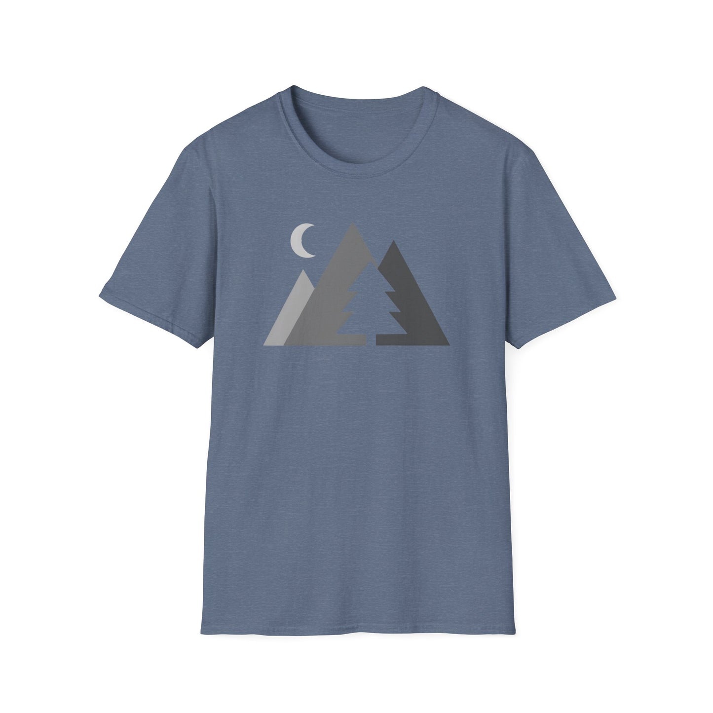 Greyscale Geometric Mountains T-shirt