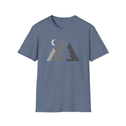 Greyscale Geometric Mountains T-shirt