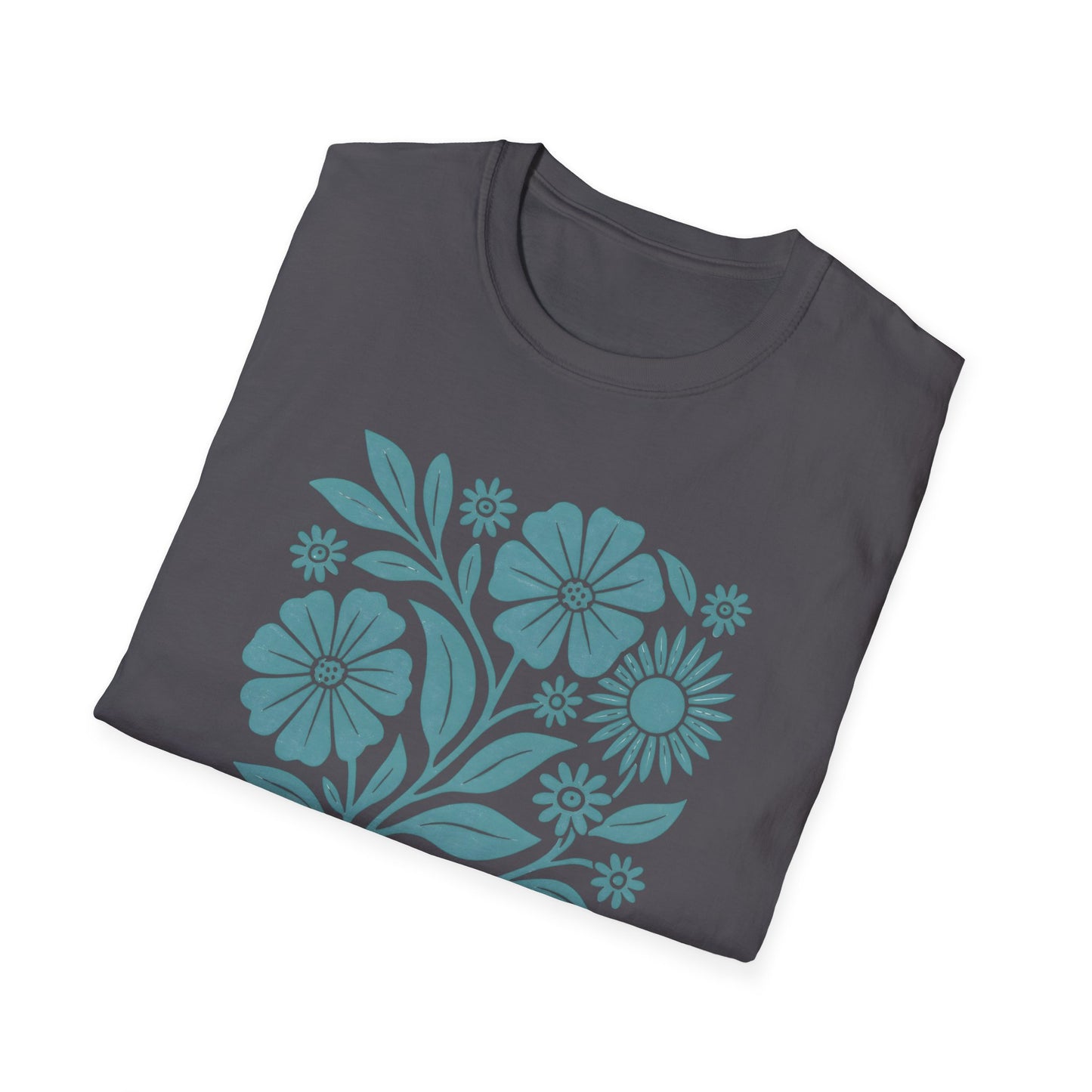Flower Gathering Ink Print T-shirt