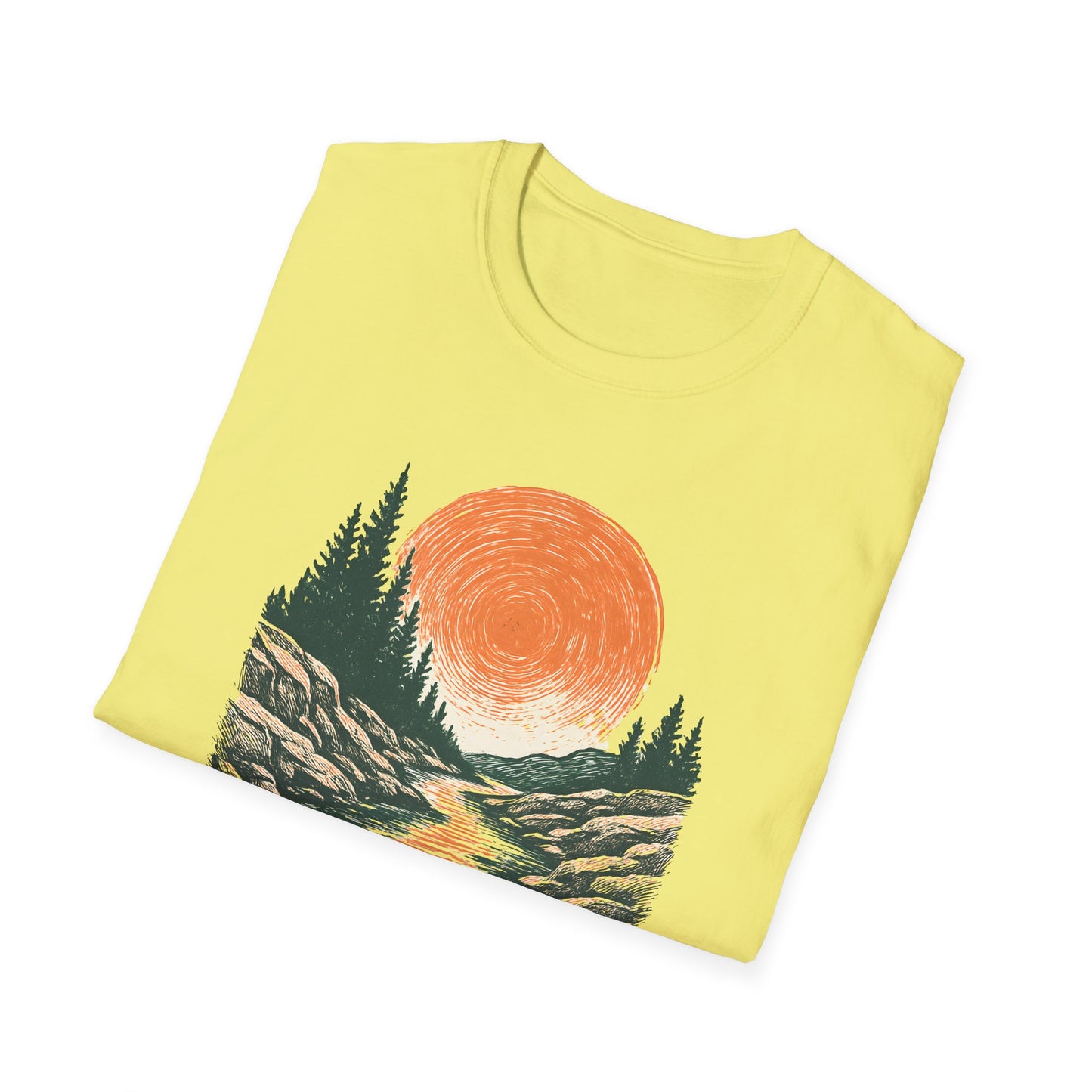 Vintage Sunset Over River T-shirt