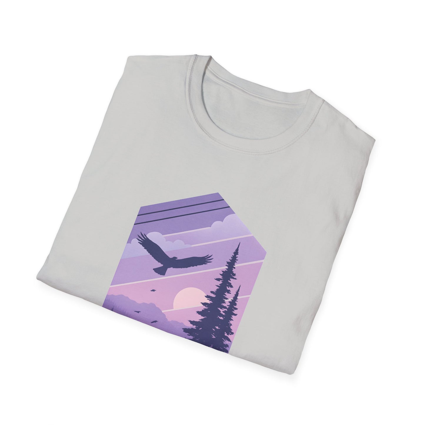 Soaring Eagle Over Purple Pines T-shirt