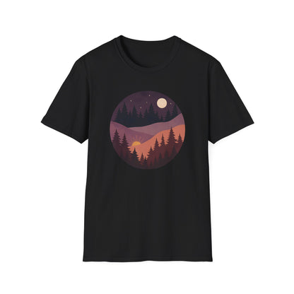 Sun Moon Layered Landscape T-shirt
