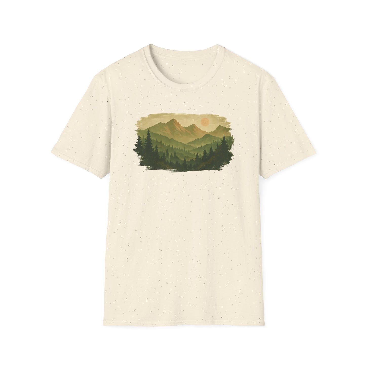 Brushstroke Green Mountain Landscape T-shirt