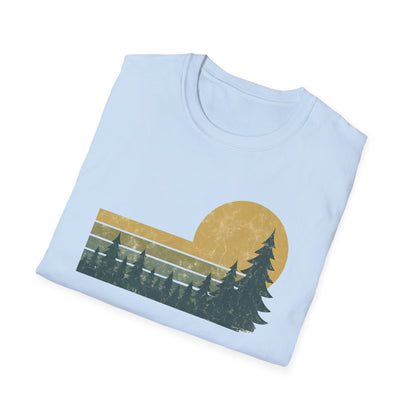 Retro Sunset Over Pines T-shirt