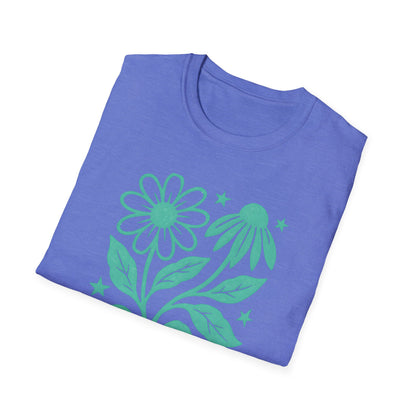 Flowers Under The Stars Ink Print T-shirt
