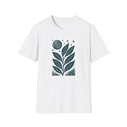 Celestial Leaves Under Moon Glow T-shirt